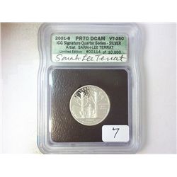 2001-S SILVER VERMONT QUARTER ICG PR70 DCAM