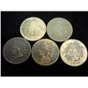 Image 1 : 5 ASSORTED 1890'S INDIAN HEAD CENTS (AS SHOWN)