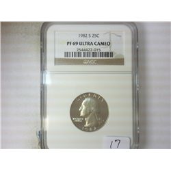 1982-S WASHINGTON QUARTER NGC PF69 ULTRA CAMEO