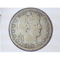 1908-O BARBER QUARTER