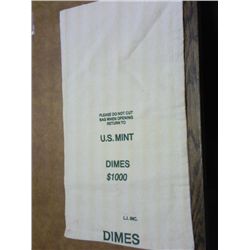 EMPTY  US MINT BAG  FOR $1000 WORTH OF DIMES