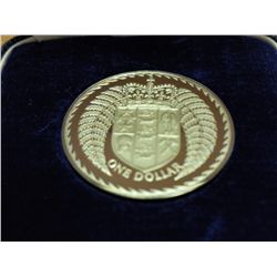 1972 NEW ZEALAND DOLLAR PROOF REEDED EDGE