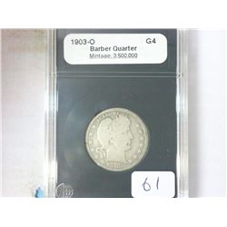 1903-O BARBER QUARTER CR G4