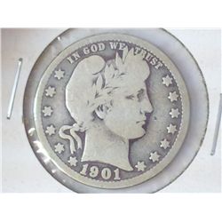 1901-O BARBER QUARTER (BETTER DATE)