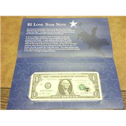 2001 TEXAS ONE DOLLAR LONE STAR NOTE