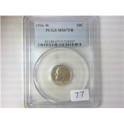 1996-W ROOSEVELT DIME PCGS MS67 FB