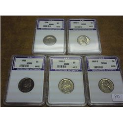 5 SLABBED COINS SEE DESCRIPTION