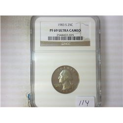 1983-S WASHINGTON QUARTER NGC PF69 ULTRA CAMEO