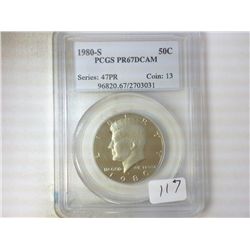 1980-S KENNEDY HALF DOLLAR PCGS PR67 DCAM