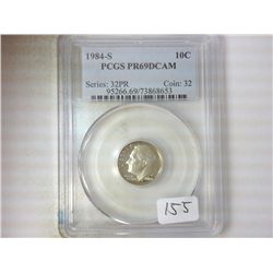 1984-S ROOSEVELT DIME PCGS PR69DCAM