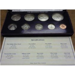 1989 BAHAMAS PROOF SET 9 COINS 1.16666 TROY OZS.