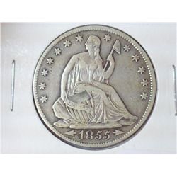 1855-O SEATED LIBERTY HALF DOLLAR (VERY GOOD)