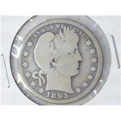 1893-O BARBER QUARTER
