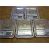 5 ICG BUFFALO NICKEL SLABS 1923,29,35,36 & 37