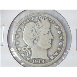 1914 BARBER QUARTER (VERY GOOD)