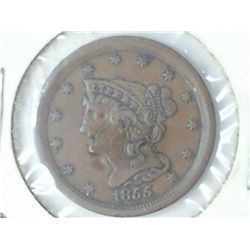 1855 US HALF CENT (EXTRA FINE) WITH SCRATCHES