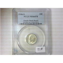 1946-S SILVER ROOSEVELT DIME PCGS MS66FB