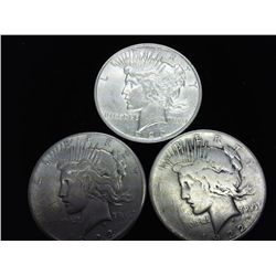 1922 P/D/S PEACE SILVER DOLLARS