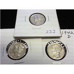 1941,42 & 42-D MERCURY DIMES
