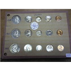 1961,62 & 63 US SILVER PROOF SETS (AS SHOWN)
