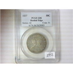 1837 REEDED EDGE BUST HALF PCGS G06