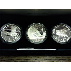 1994 US VETERANS 3 COIN PROOF SET