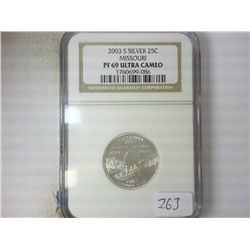 2003-S SILVER MISSOURI QUARTER NGC PF69 ULTRA CAM