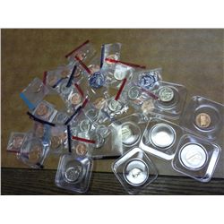 APPROX. 42 CENTS, NICKELS & MINT TOKENS FROM SETS