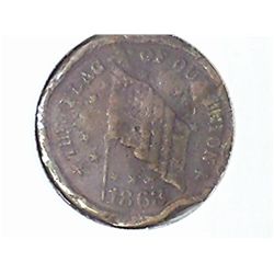 1863 CIVIL WAR TOKEN TOUGH SHAPE