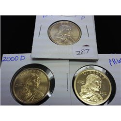 2000-P/D/S SACAGAWEA DOLLARS (UNC'S & PF)