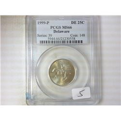 1999-P DELAWARE QUARTER PCGS MS66