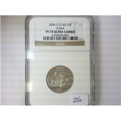 2004-S IOWA QUARTER NGC PF70 ULTRA CAMEO