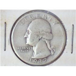 1937 WASHINGTON SILVER QUARTER