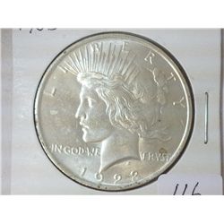 1923 PEACE SILVER DOLLAR (UNC)