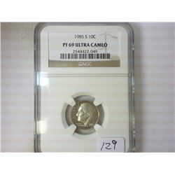 1985-S ROOSEVELT DIME NGC PF69 ULTRA CAMEO