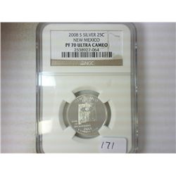 2008-S SILVER NEW MEXICO QUARTER NGC PF70 ULTRACAM