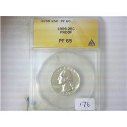1959 WASHINGTON QUARTER ANACS PF65