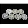 7 ASSORTED 1940'S WASHINGTON SILVER QUARTERS