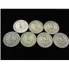 Image 2 : 7 ASSORTED 1940'S WASHINGTON SILVER QUARTERS