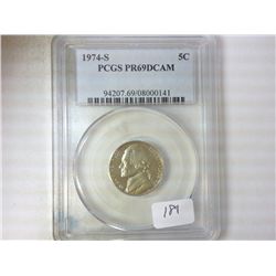 1974-S JEFFERSON NICKEL PCGS PR69 DCAM