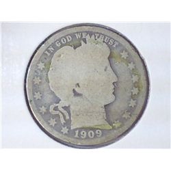 1909-O BARBER QUARTER