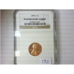 1986-S LINCOLN CENT PF69RD ULTRA CAMEO