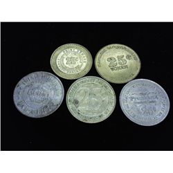 5-25 CENT ASSORTED CASINO TOKENS