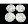Image 1 : 4 ASSORTED FRANKLIN HALF DOLLARS