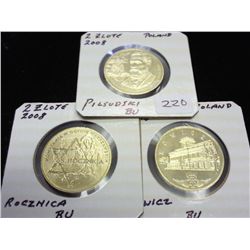3-2008 POLAND 2 ZLOTE BRILLIANT UNC