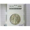Image 1 : 1942 WALKING LIBERTY HALF $ ANACS MS63