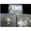 Image 1 : 3-1976-S 40% WASHINGTON QUARTERS 2-UNCS & 1-PF