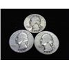 Image 1 : 3 ASSORTED 1940'S SILVER QUARTERS