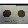 Image 1 : 1887 (EXTRA FINE)& 94 VERY GOOD INDIAN HEAD CENTS