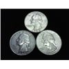 Image 1 : 3 ASSORTED 1960'S WASHINGTON SILVER QUARTERS